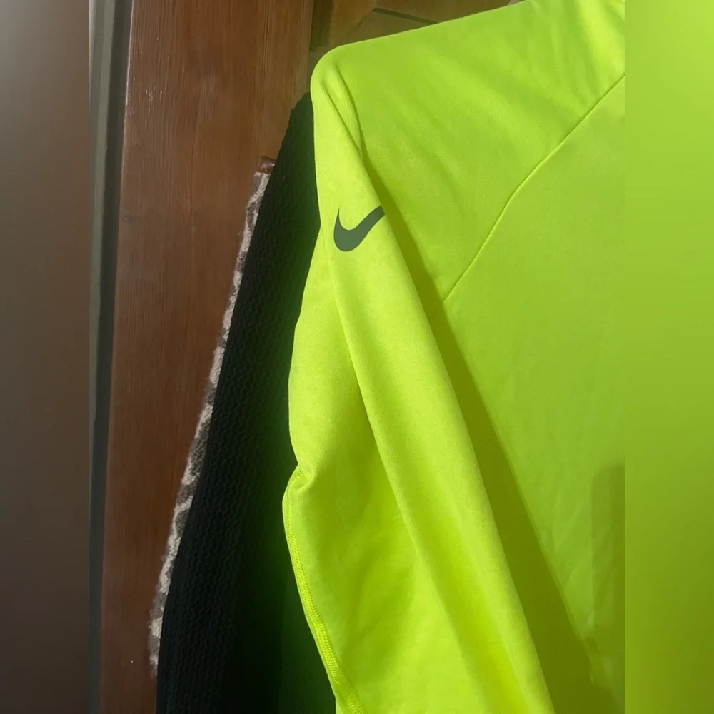 Nike-Pro Dri-Fit Yellow Long-Sleeve Turtleneck Top